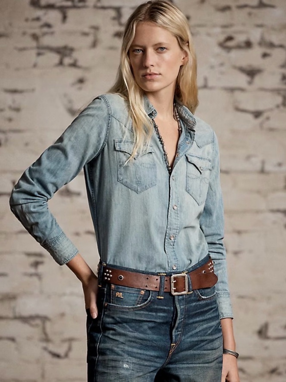 Buffalo David Bitton Light Blue Denim Button-Down Shirt